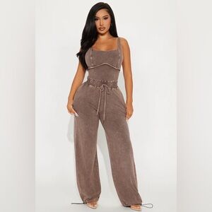 Fashion Nova Taupe Jumpsuit Keep It Up Jumpsuit